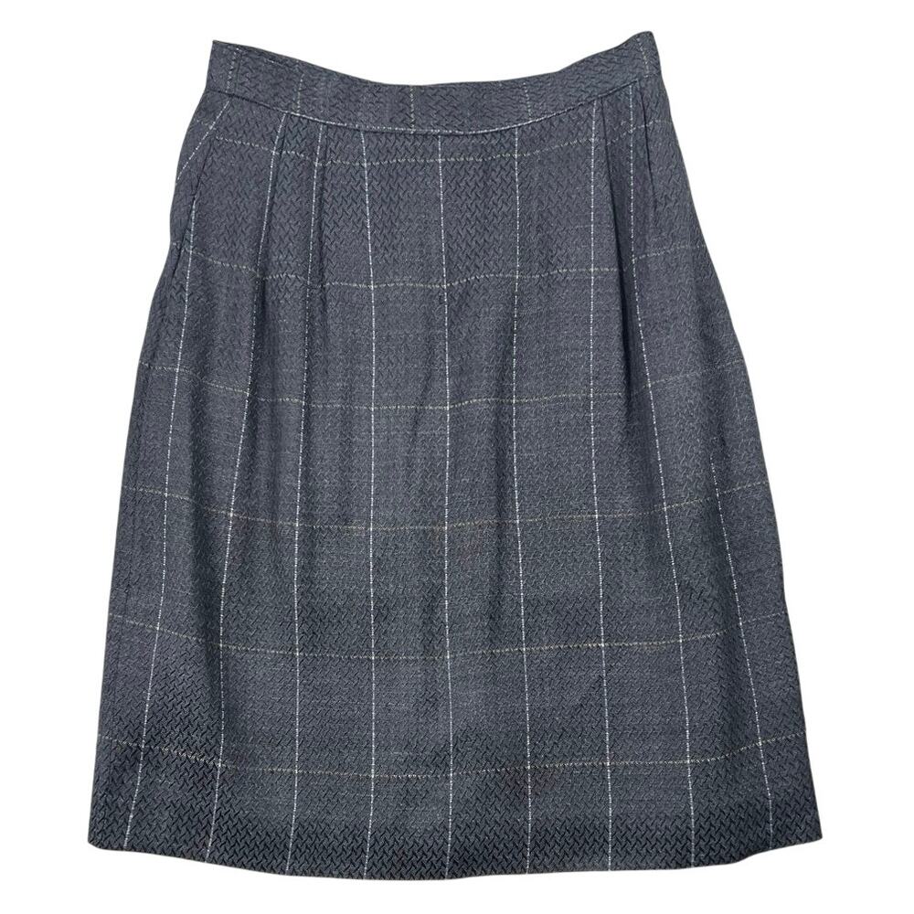 Vintage Austin Reed Regent Street A-Line Pleated Skirt Gray Tailored Career W24